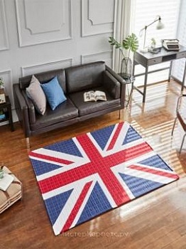 Красно-синий ковер с британским флагом Jack
