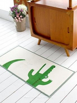 Зеленый коротковорсный коврик Сrc