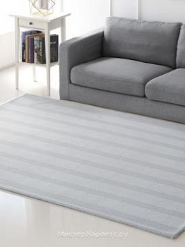 Серый ковер с рельефом в полоску French