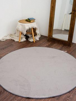 Коротковорсовый круглый ковер Solid, серый