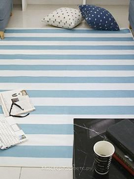 Голубой ковер в полоску Adventure