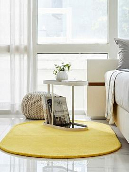 Овальный желтый однотонный ковер Century