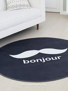 Темно-серый круглый ковер Bonr