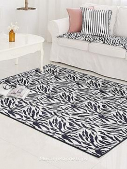 Черно-белый ковер с рисунком Zebra Draft