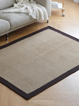 Бежево-коричневый хлопковый ковер Compass