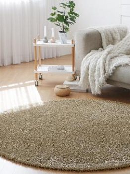 Коричневый круглый шегги ковер Lordliness