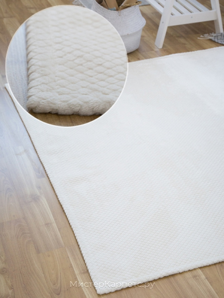 Рельефный ковер Dimanche, слоновая кость