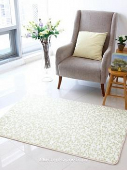 Зеленый рельефный ковер с рисунком Leaf