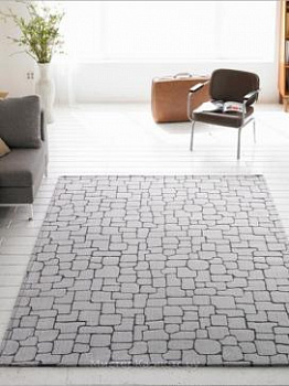 Серый ковер с рисунком под камень Stone