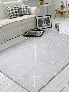 Серый ковер с рисунком Line