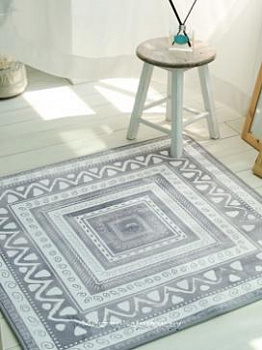 Серый квадратный ковер Ethnic