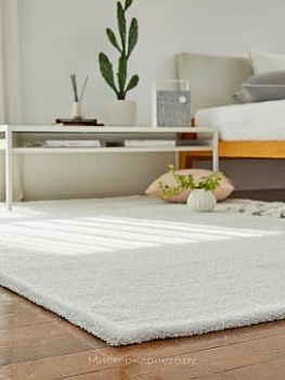 Белый однотонный ковер с коротким ворсом Boston