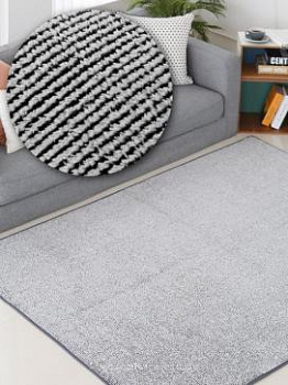 Ковер в полоску с ворсом Common, черный