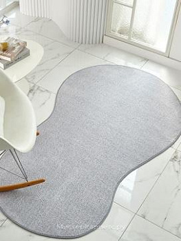 Фигурный серый однотонный ковер Butterfly