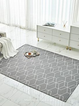 Серый геометрический ковер Nordic Cube