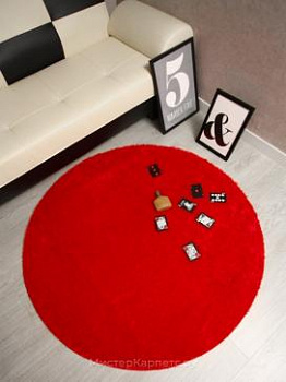Красный круглый ковер Keys