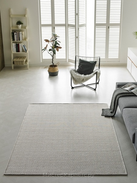 Ковер без ворса с твидовым узором Plrattan, кремовый