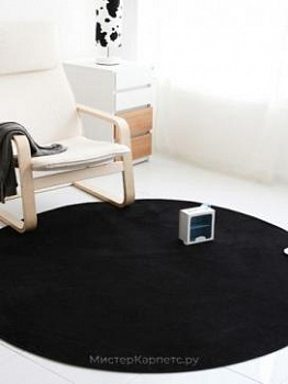 Черный круглый ковер Coomi