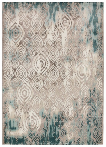 Бирюзово-бежевый ковер со средним ворсом Renaissance