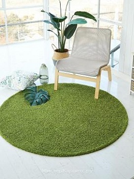 Круглый ковер с мягким ворсом Silex, зеленый
