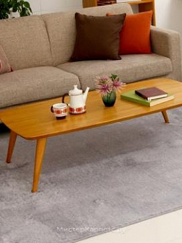 Серый ковер с длинным ворсом S-Pie