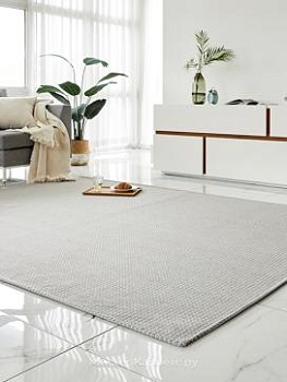 Серый безворсовый ковер с имитацией сизаля Eticy