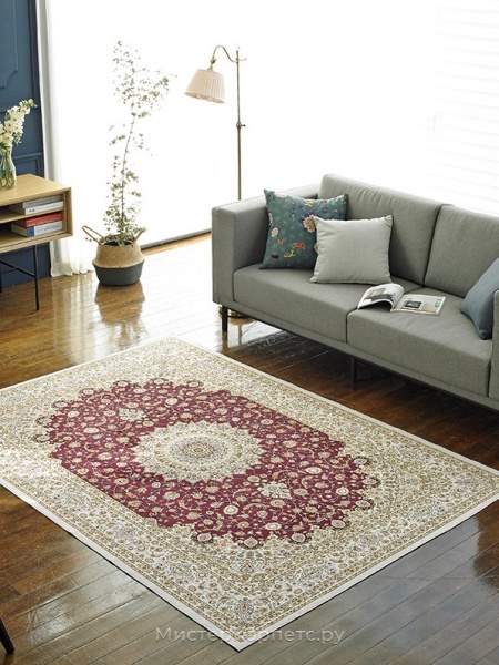 Ковер с орнаментом в классическом стиле Tapis, бордовый