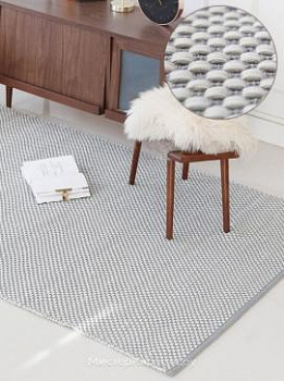 Серый безворсовый ковер ручной работы Ratile