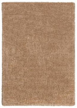 Бежево-коричневый ковер с длинным ворсом Puffy