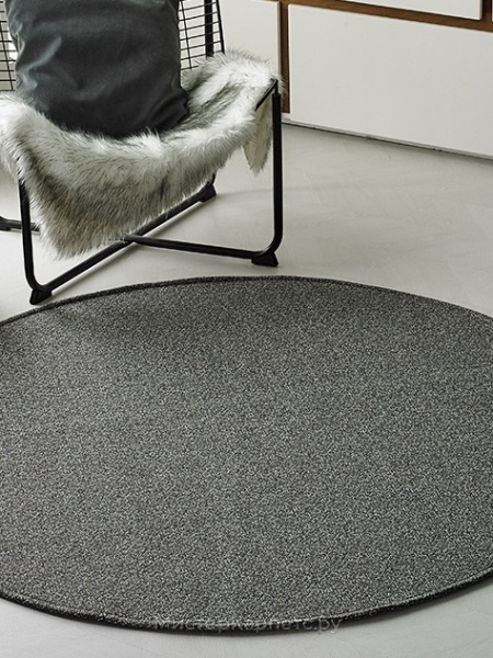 Круглый ковер с твидовым узором Plrattan, коричнево-голубой