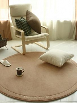 Коричневый круглый ковер с пеной R-Think