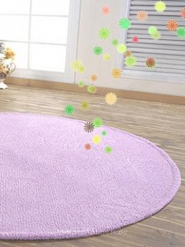 Круглый сиреневый ковер с ворсом Chase