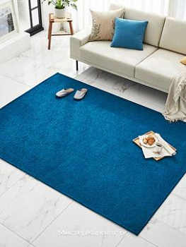 Бирюзовый водонепроницаемый однотонный ковер Oasis