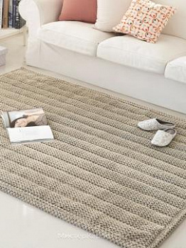 Коричневый рельефный ковер с ворсом Tau