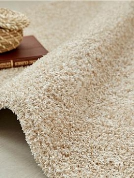 Бежевый однотонный ковер с ворсом Silhouette