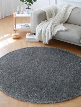 Круглый серый ковер с ворсом шегги Ritz
