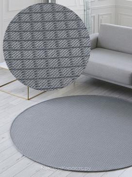 Круглый серый однотонный ковер Lambus