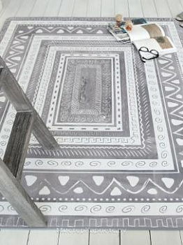 Серый ковер с коротким ворсом Ethnic