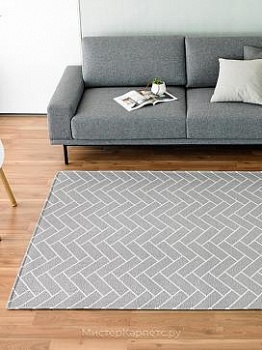 Серый ковер с геометрическим рисунком Ripple