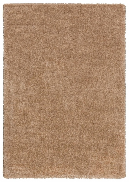 Бежево-коричневый ковер с длинным ворсом Puffy