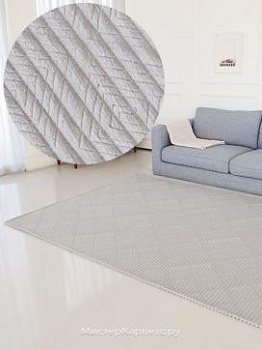 Серый коротковорсный рельефный ковер Edie