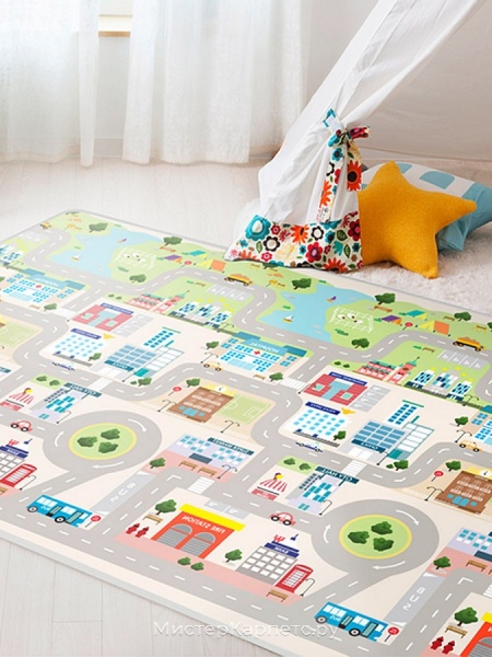 Детский ковер с дорогой для машинок DTP