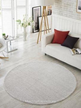 Круглый кремовый ковер Alaska