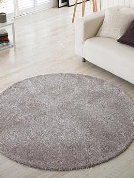 Круглый серый шегги ковер Cliff