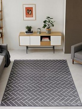 Серый коротковорсный ковер Bellatrix