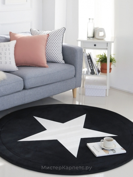 Черный ковер с пеной памяти формы One Star