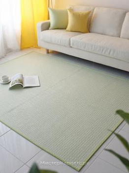 Светло зеленый безворсовый ковер Fresh