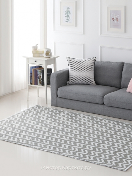 Серый ковер с рисунком зиг заг Erida