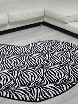 Черный ковер с рисунком зебра ZebraOne