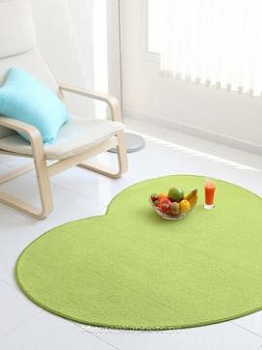 Зеленый ворсистый ковер сердце Coomi